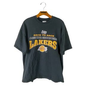 VTG 2001 NBA Finals Los Angeles Lakers Back 2 Back T-Shirt Size XL